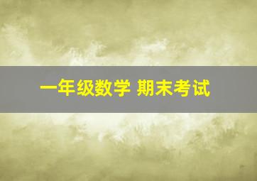 一年级数学 期末考试